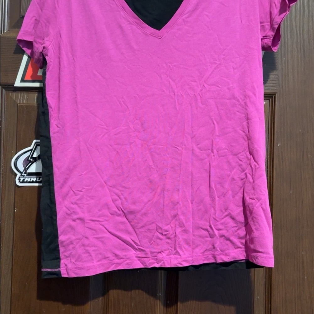 Women's Pink V-Neck Top